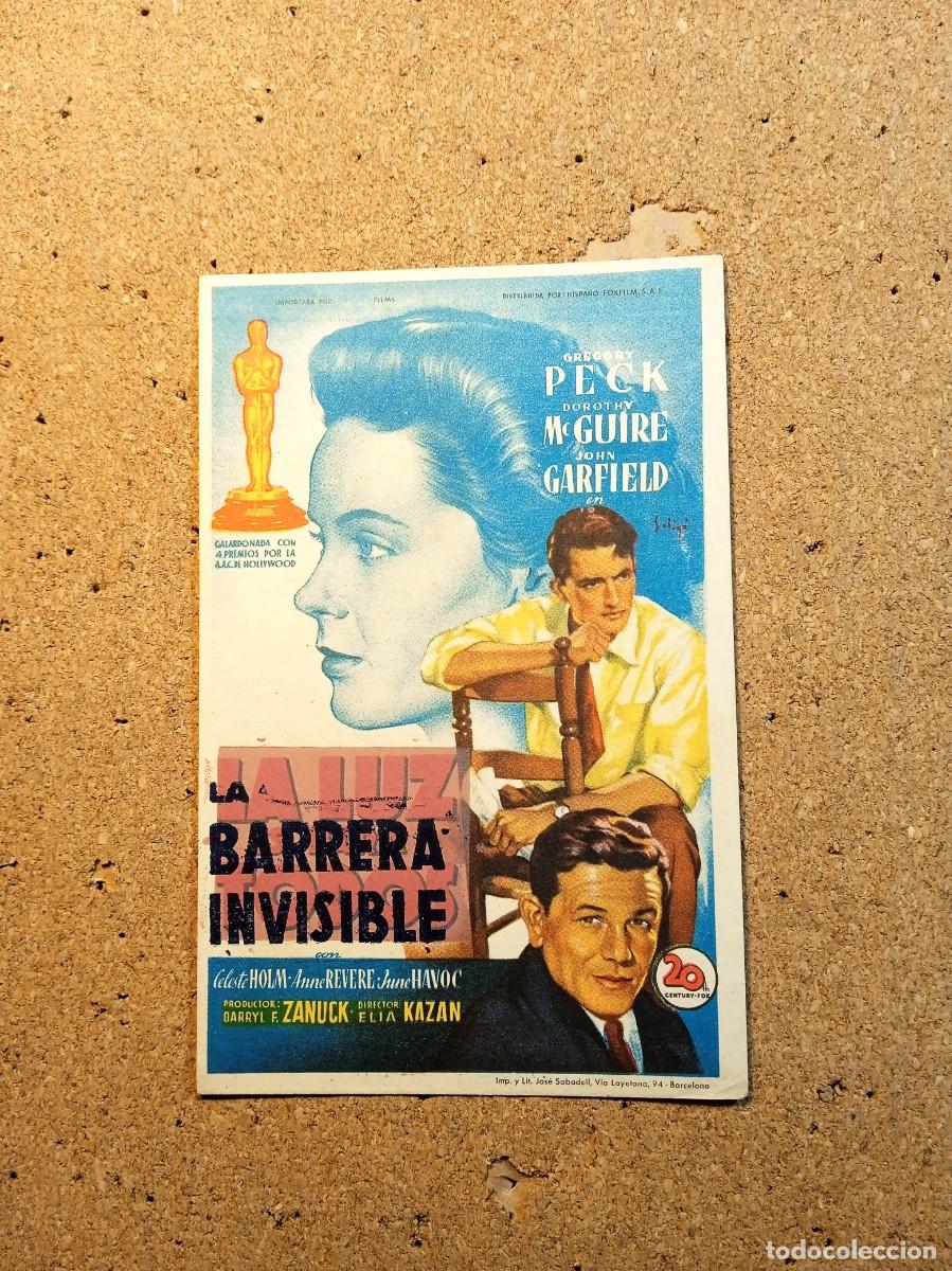 Cine: FOLLETO DE MANO SIN PUBLICIDAD LA BARRERA INVISIBLE