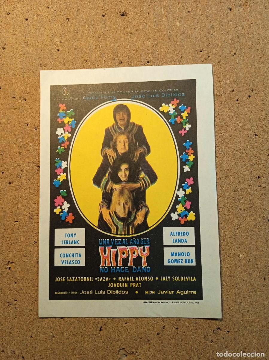 Cine: FOLLETO DE MANO SIN PUBLICIDAD UNA VEZ AL A&Ntilde;O SER HIPPY NO HACE DA&Ntilde;O