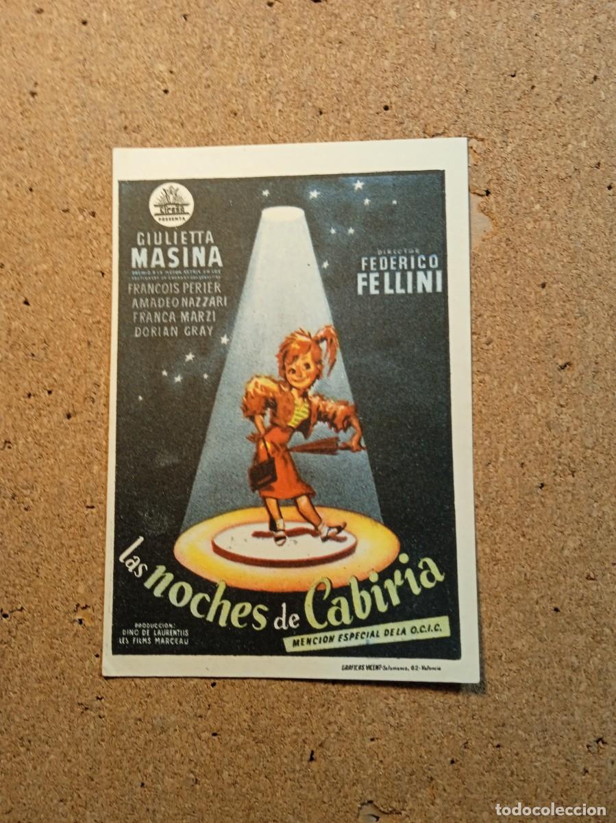 Cine: FOLLETO DE MANO SIN PUBLICIDAD LA NOCHE DE CABIRIA