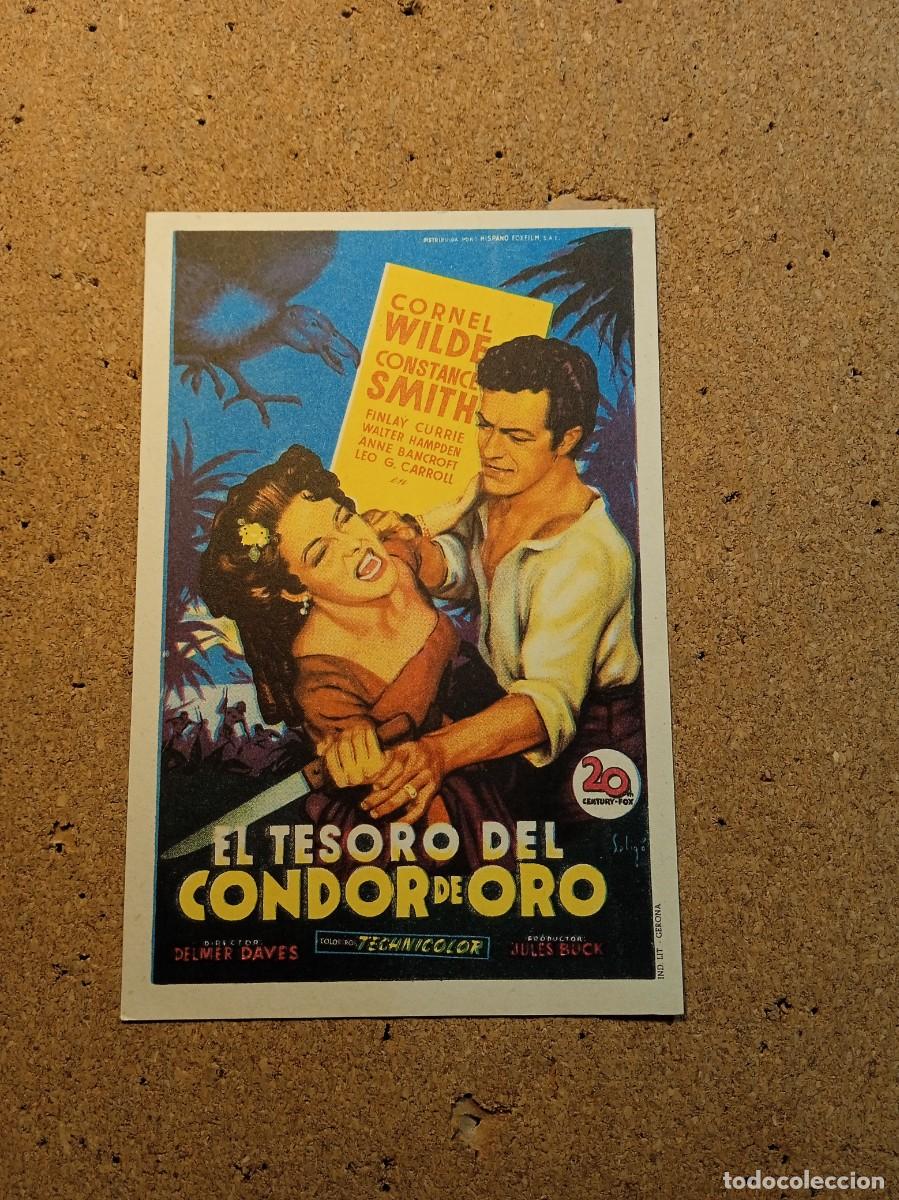 Cine: FOLLETO DE MANO SIN PUBLICIDAD EL TESORO DEL CONDOR DE ORO