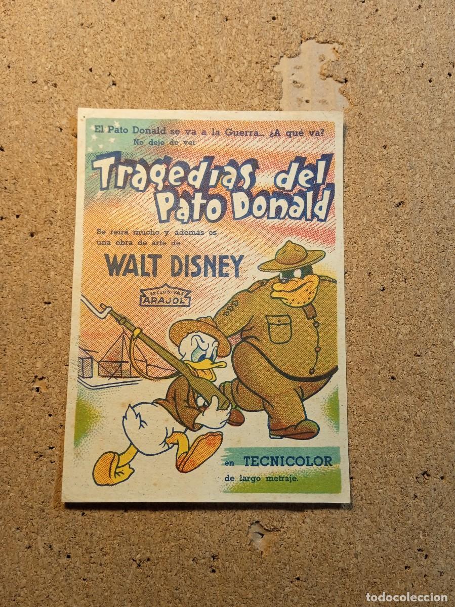 Cine: FOLLETO DE MANO SIN PUBLICIDAD TRAGEDIAS DEL PATO DONALD