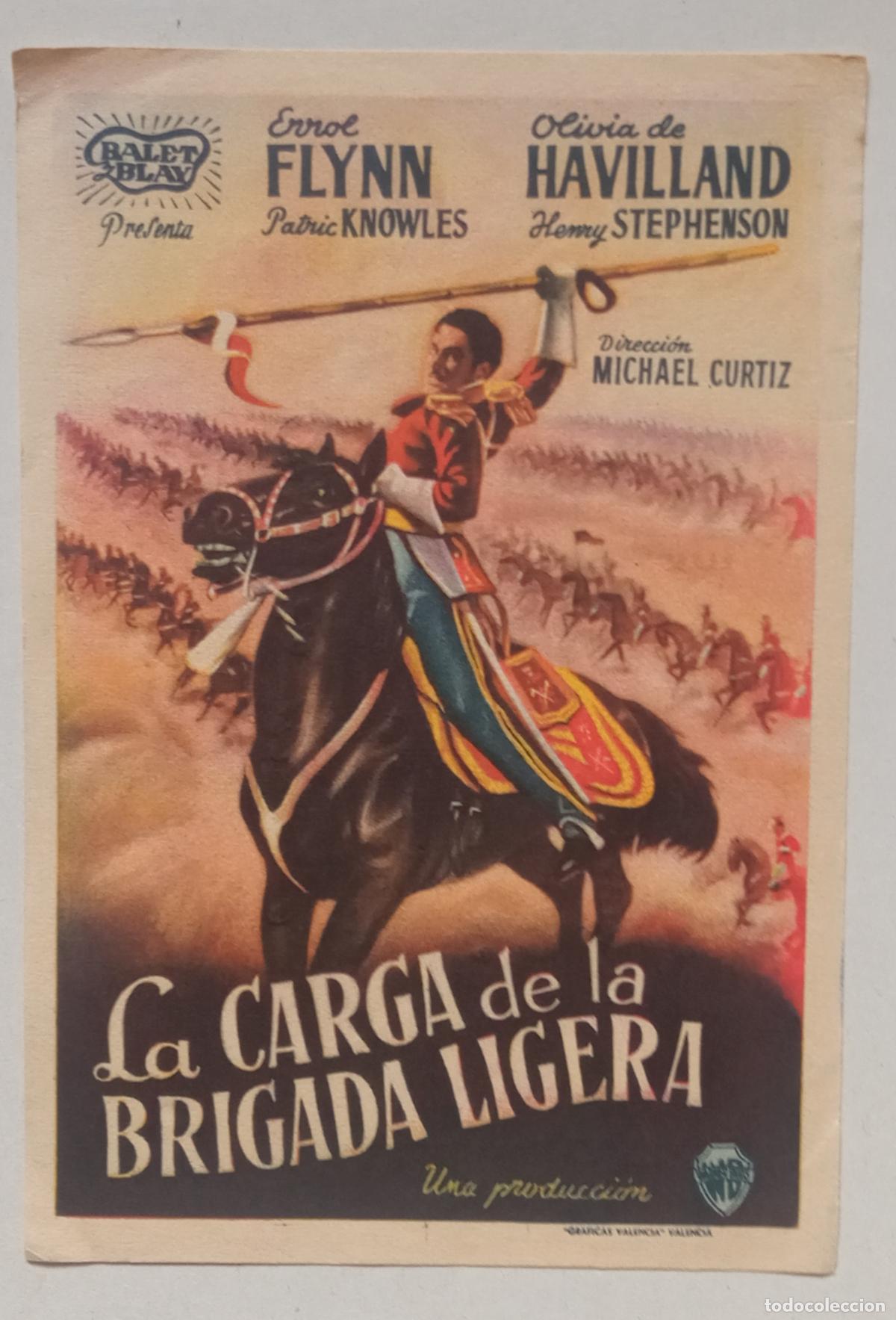 Cine: PROGRAMA DE CINE. ERROL FLYNN. LA CARGA DE LA BRIGADA LIGERA. SELLO CINE AVELLANEDA. LAS PALMAS