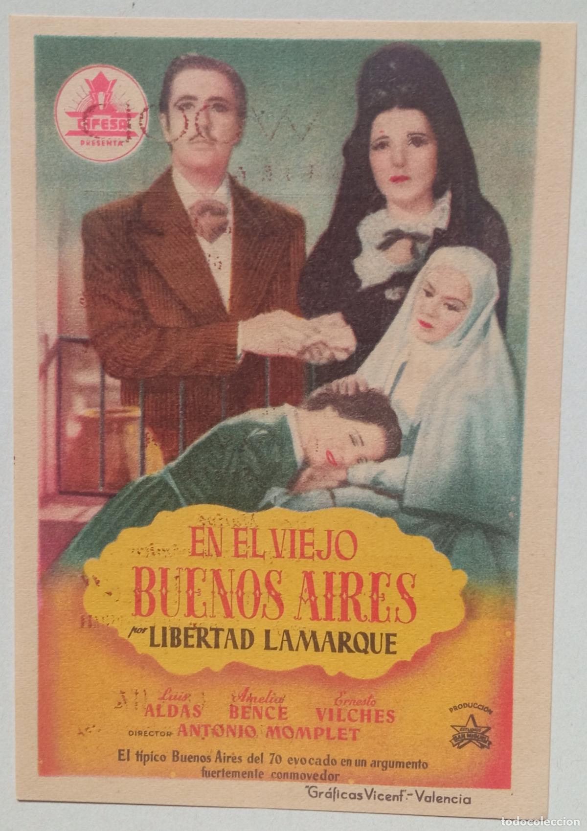 Cine: PROGRAMA DE CINE. LIBERTAD LAMARQUE. EN EL VIEJO BUENOS AIRES. CINE WOOD. LAS PALMAS