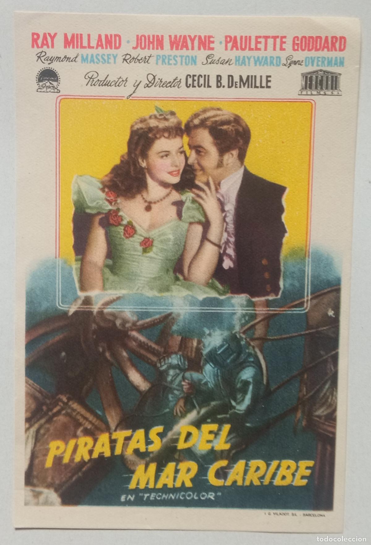 Cine: PROGRAMA DE CINE. RAY MILLAND. JOHN WAYNE. PIRATAS DEL MAR CARIBE - Foto 1