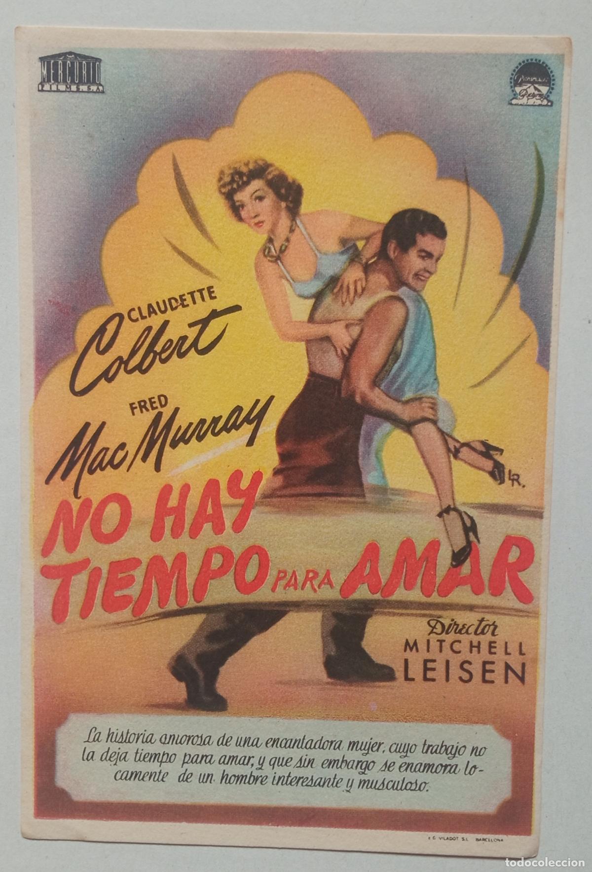 Cine: PROGRAMA DE CINE. CLAUDETTE COLBERT. NO HAY TIEMPO PARA AMAR - Foto 1