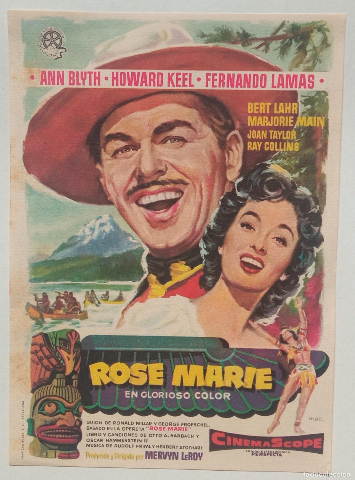 Cine: PROGRAMA DE CINE. ANN BLYTH. HOWARD KEEL. ROSE MARIE. PORTADA DE MAC