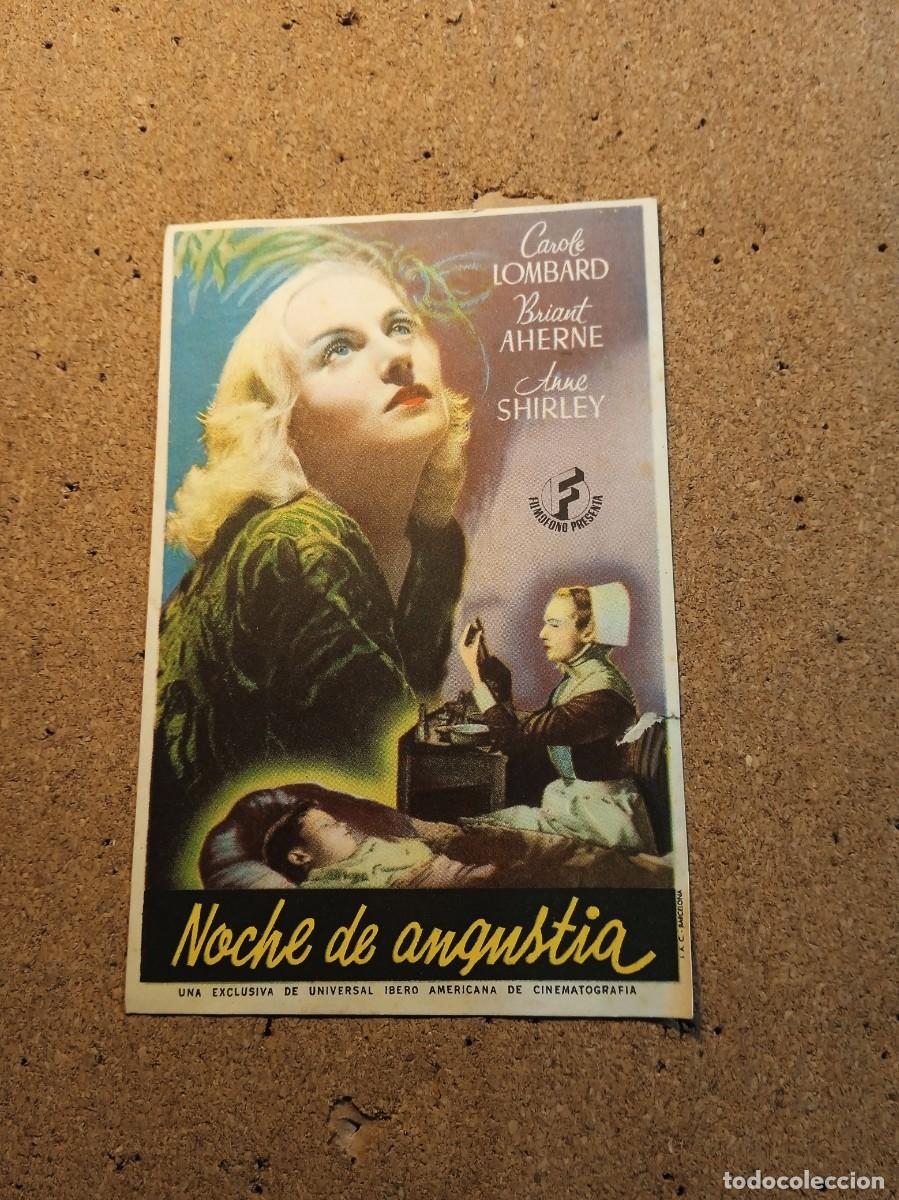Cine: FOLLETO DE MANO SIN PUBLICIDAD NOCHE DE ANGUSTIA