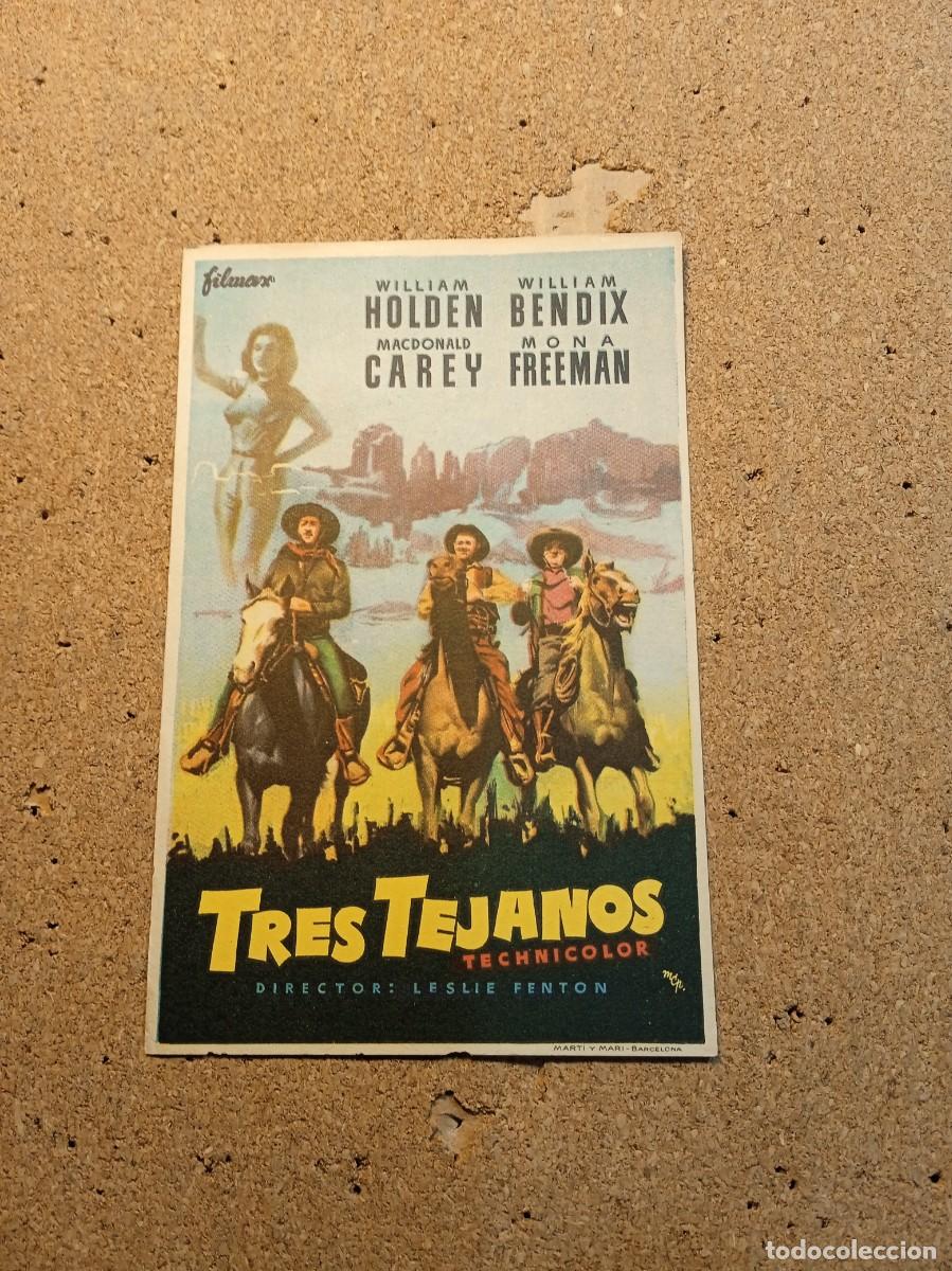 Folhetos de m&atilde;o de filmes antigos de cinema: FOLLETO DE MANO SIN PUBLICIDAD TRES TEJANOS