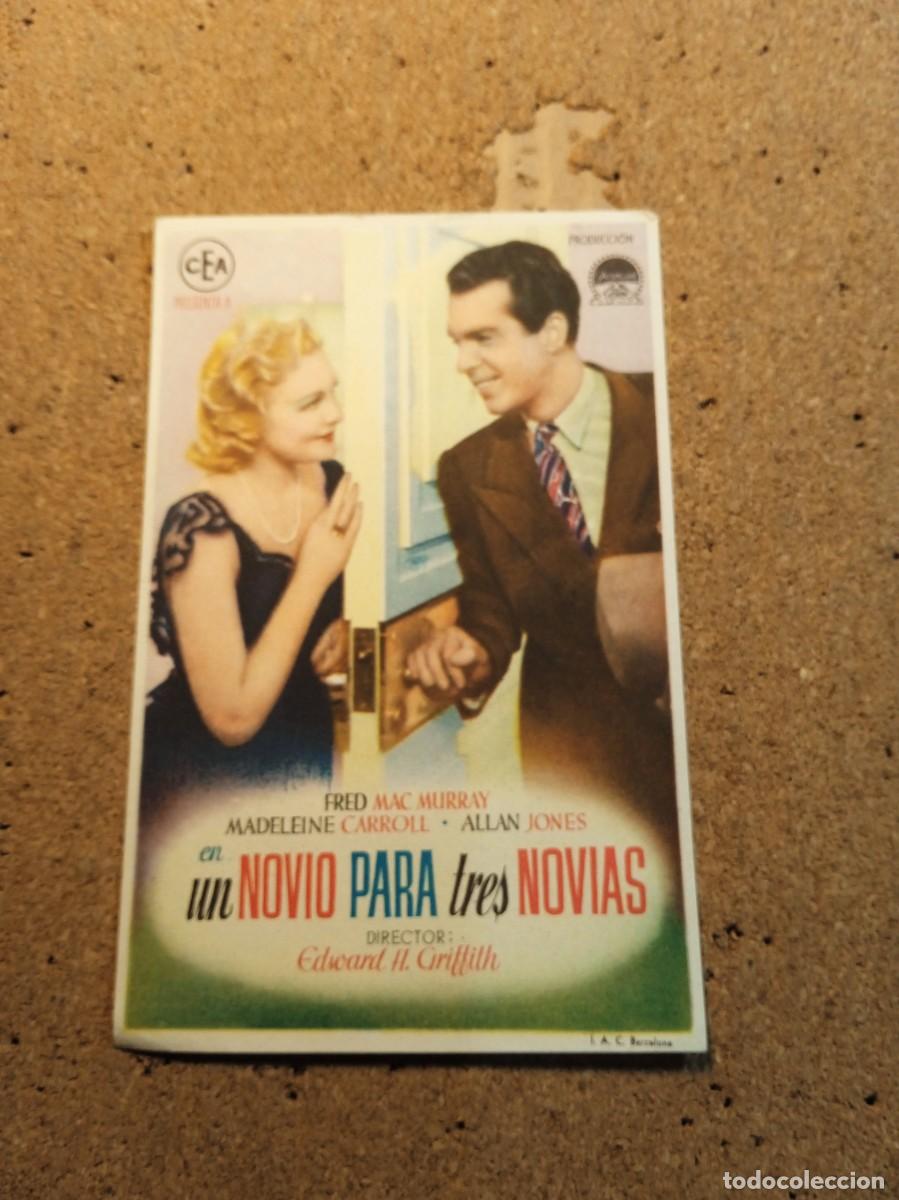 Cine: FOLLETO DE MANO SIN PUBLICIDAD UN NOVIO PARA TRES NOVIAS