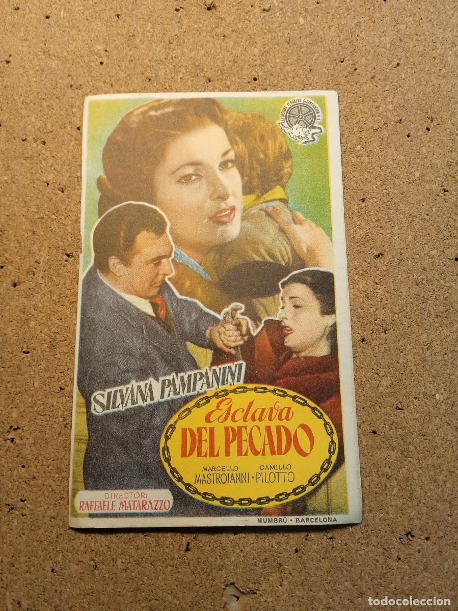 Cine: FOLLETO DE MANO SIN PUBLICIDAD ESCLAVA DEL PECADO