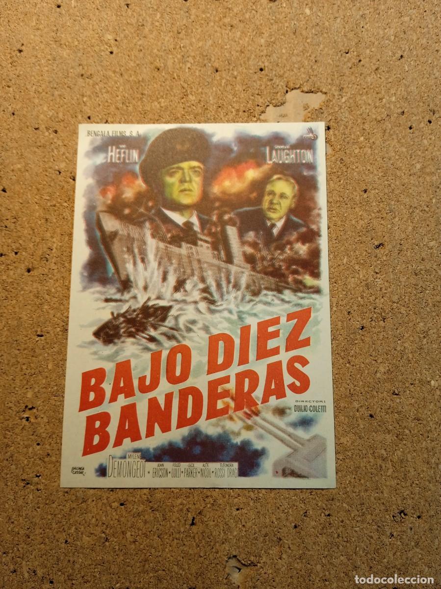 Cine: FOLLETO DE MANO SIN PUBLICIDAD BAJO DIEZ BANDERAS