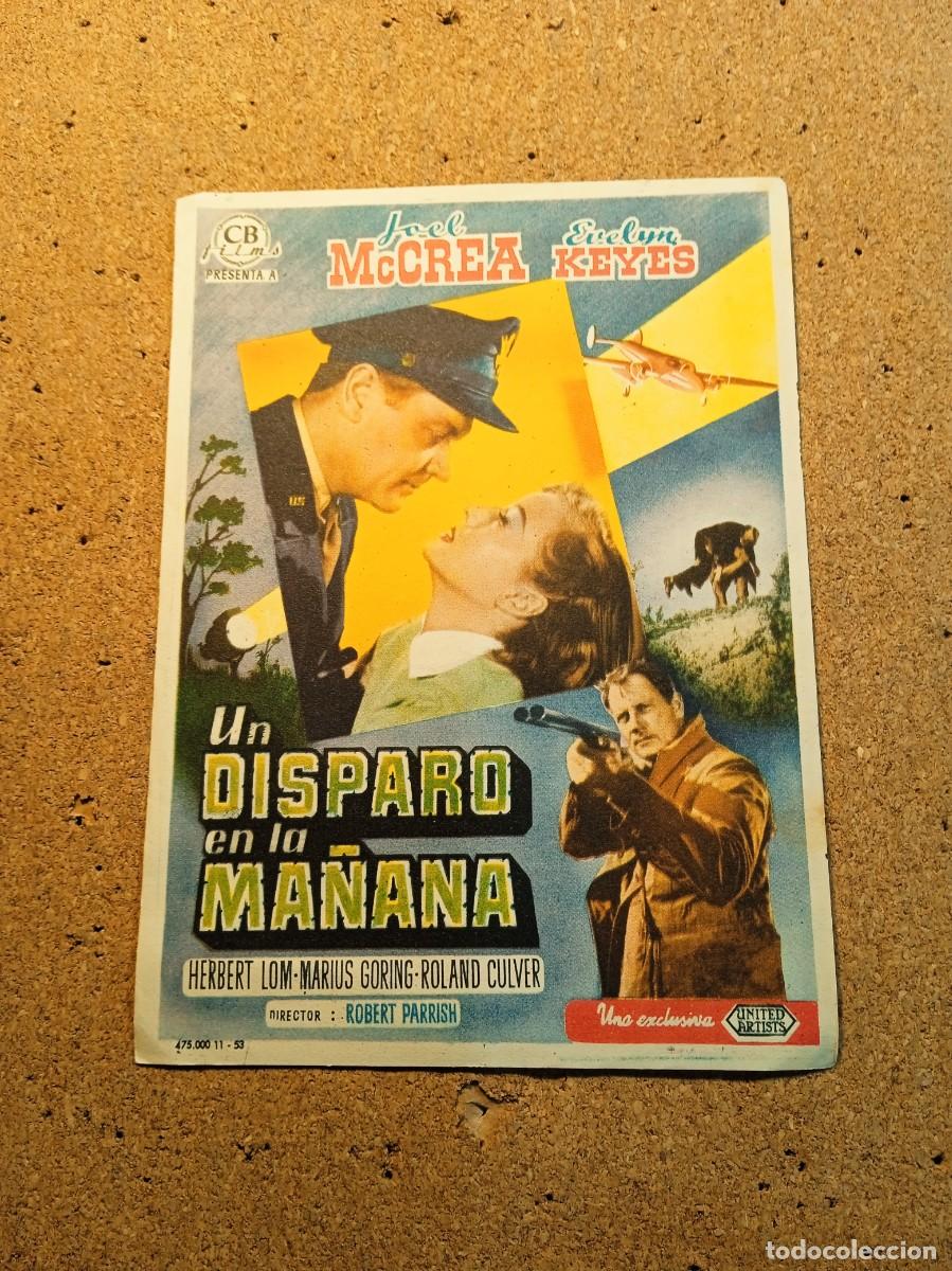 Cine: FOLLETO DE MANO SIN PUBLICIDAD UN DISPARO EN LA MA&Ntilde;ANA