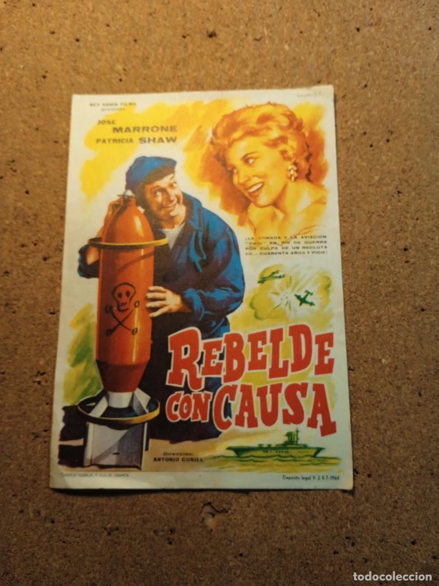 Cine: FOLLETO DE MANO SIN PUBLICIDAD REBELDE CON CAUSA