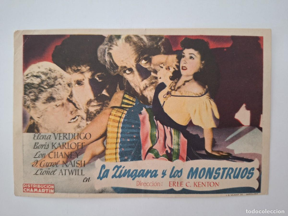 Cine: CINE FOLLETO DE MANO LA ZINGARA Y LOS MONSTRUOS SIN PUBLICIDAD FMD RV 29