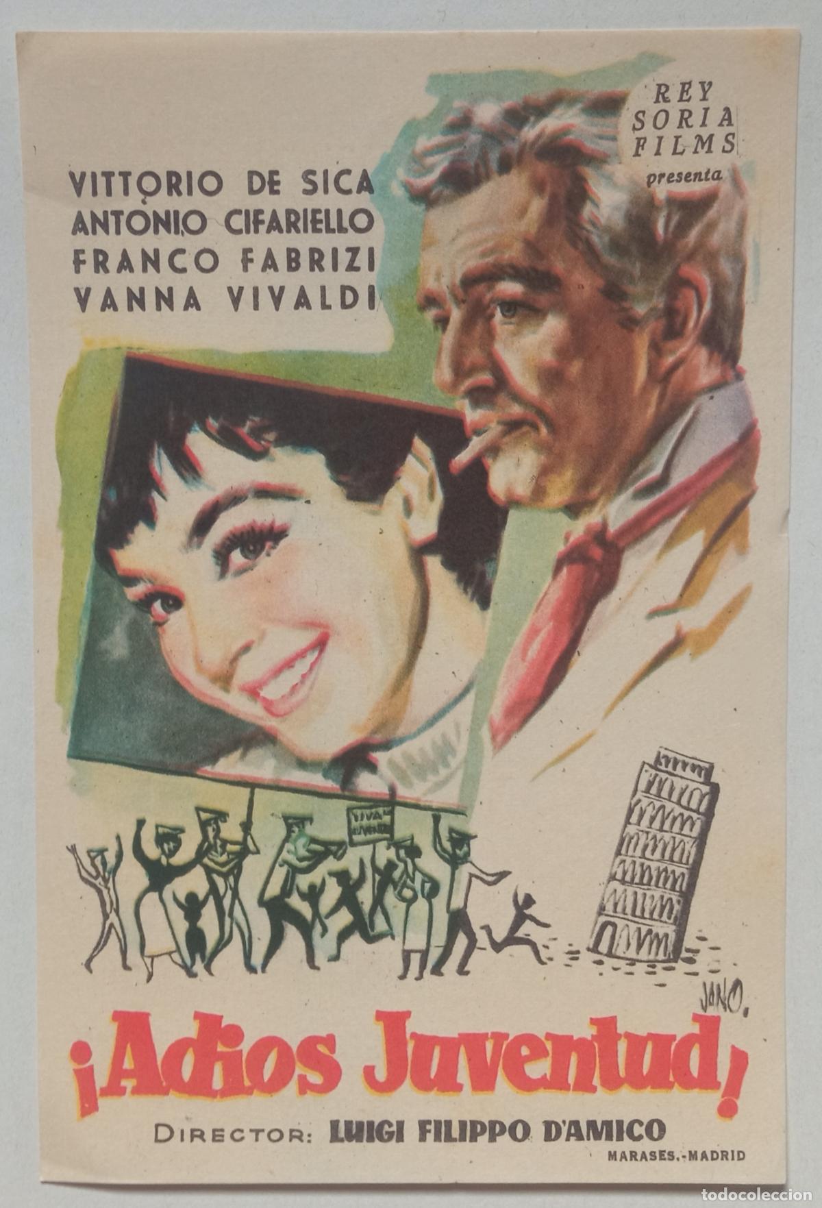 Cine: PROGRAMA DE CINE. VITTORIO DE SICA. &iexcl;ADI&Oacute;S JUVENTUD!. PORTADA DE JANO