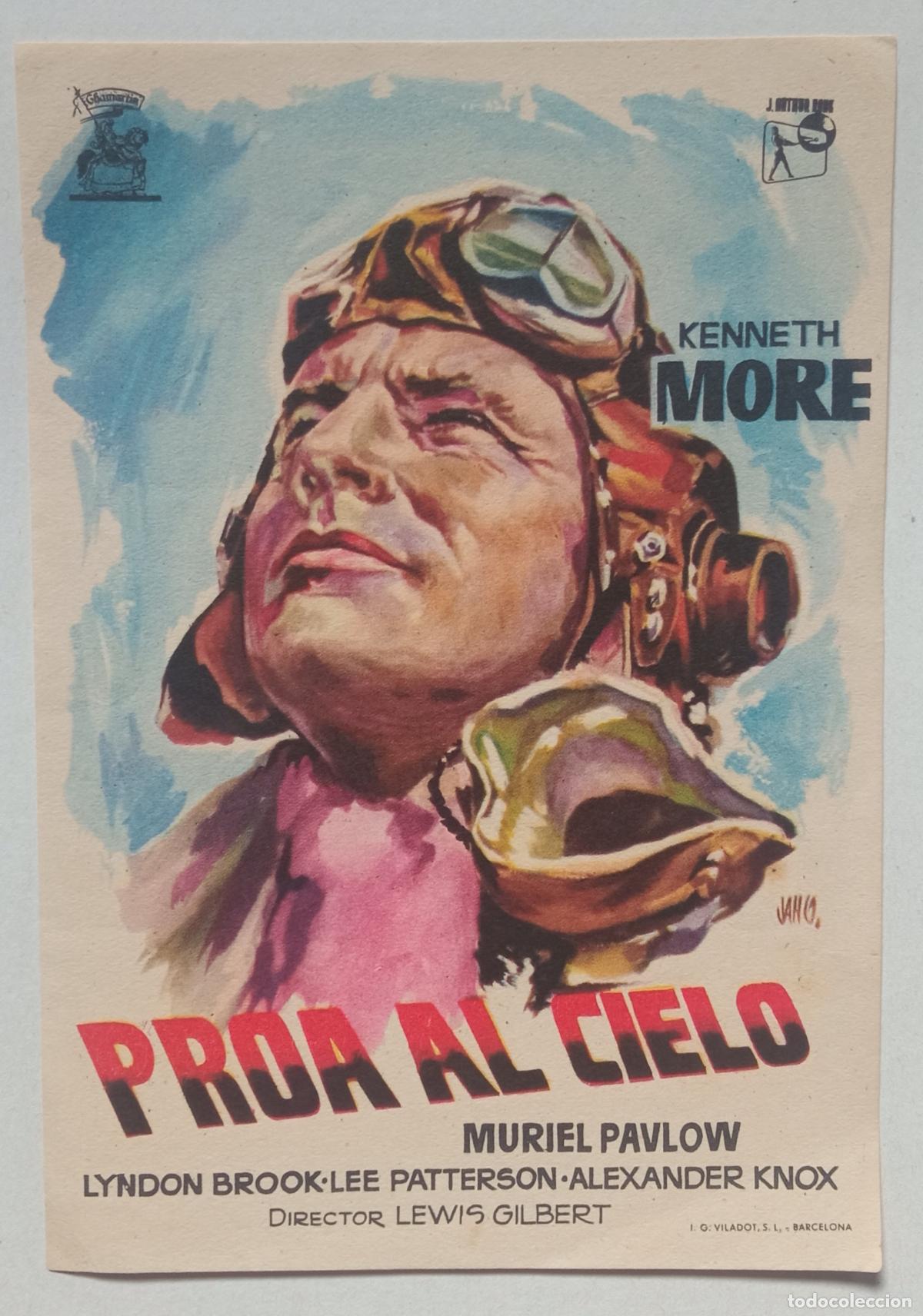 Cine: PROGRAMA DE CINE. KENNETH MORE. PROA AL CIELO. PORTADA DE JANO - Foto 1