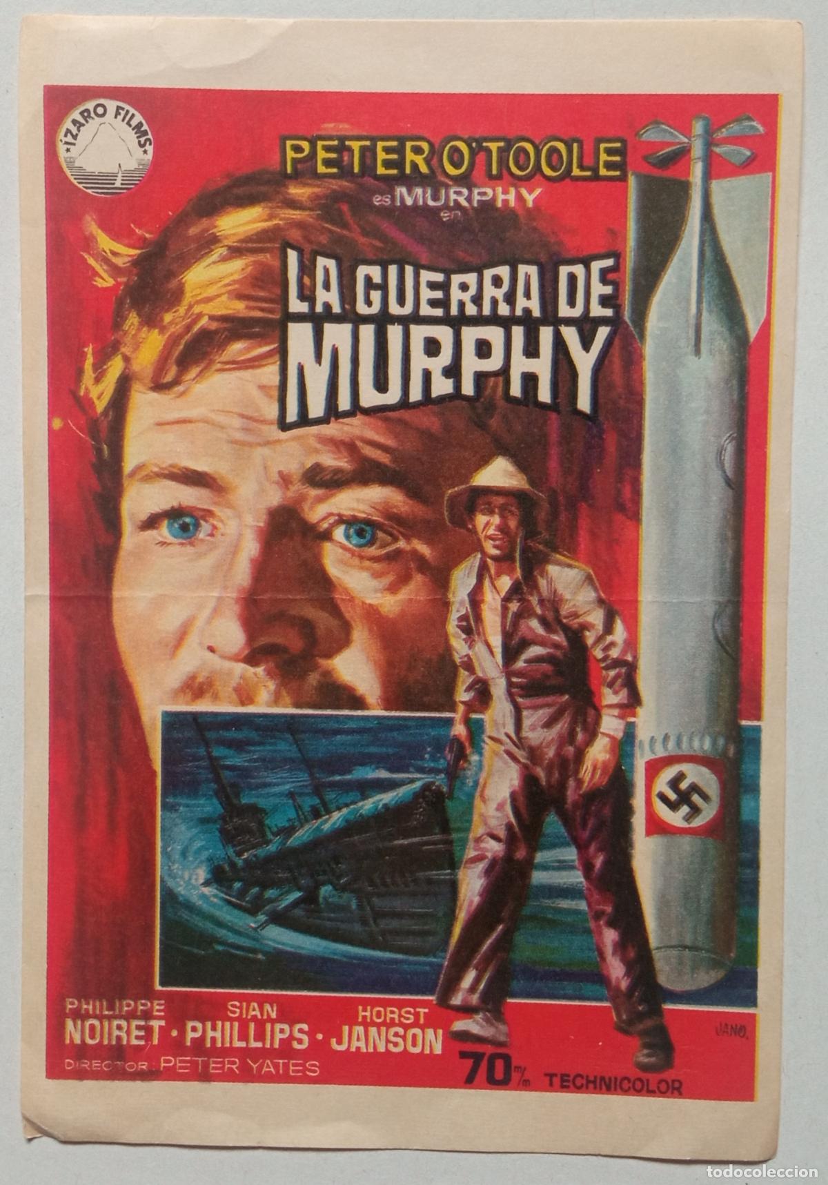 Cine: PROGRAMA DE CINE. PETER O'TOOLE. LA GUERRA DE MURPHY. PORTADA DE JANO. SELLO ROYAL CINEMA.LAS PALMAS