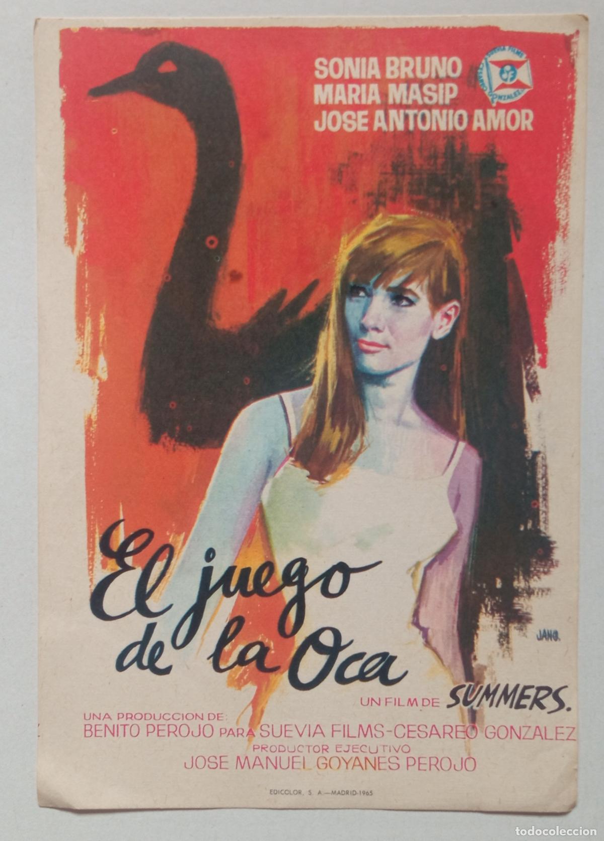 Cine: PROGRAMA DE CINE. SONIA BRUNO. EL JUEGO DE LA OCA. PORTADA DE JANO.