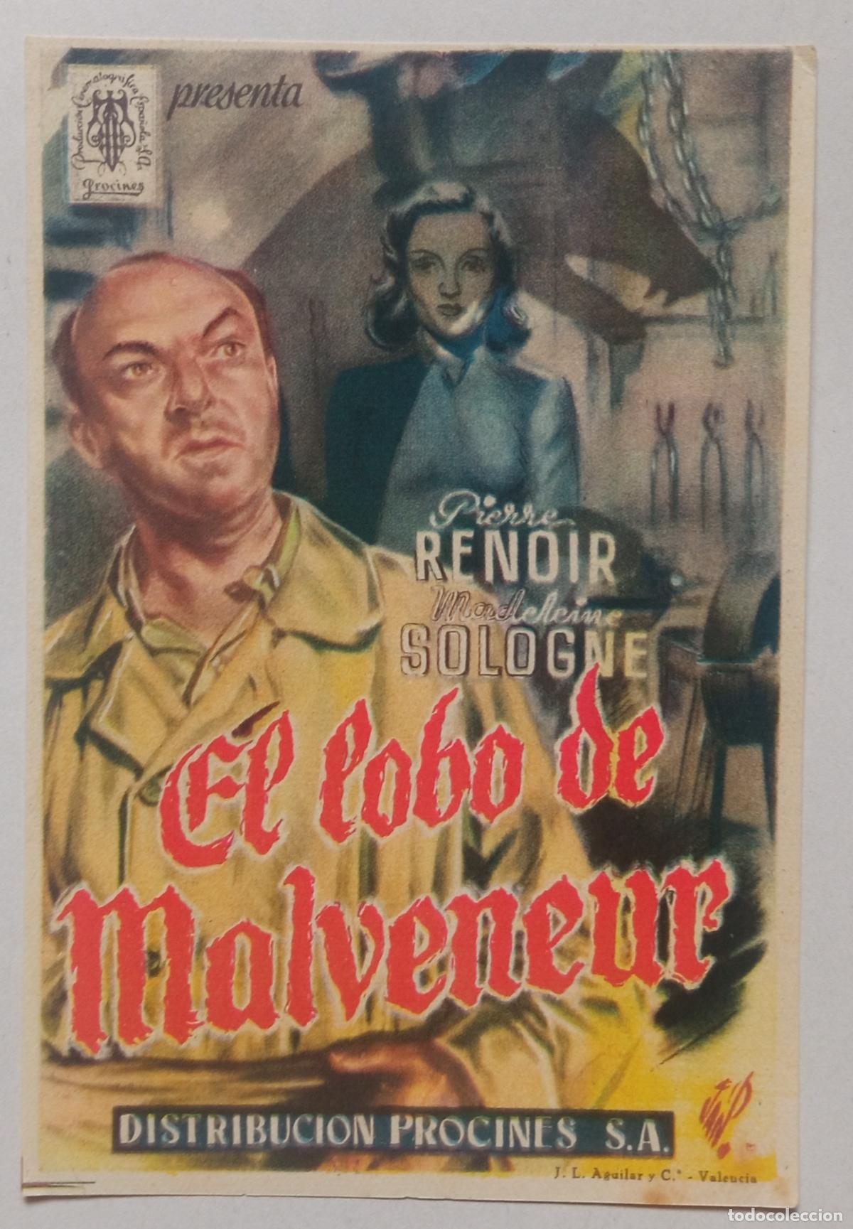 Cine: PROGRAMA DE CINE. PIERRE RENOIR. EL LOBO DE MALVENEUR. PORTADA DE JANO.