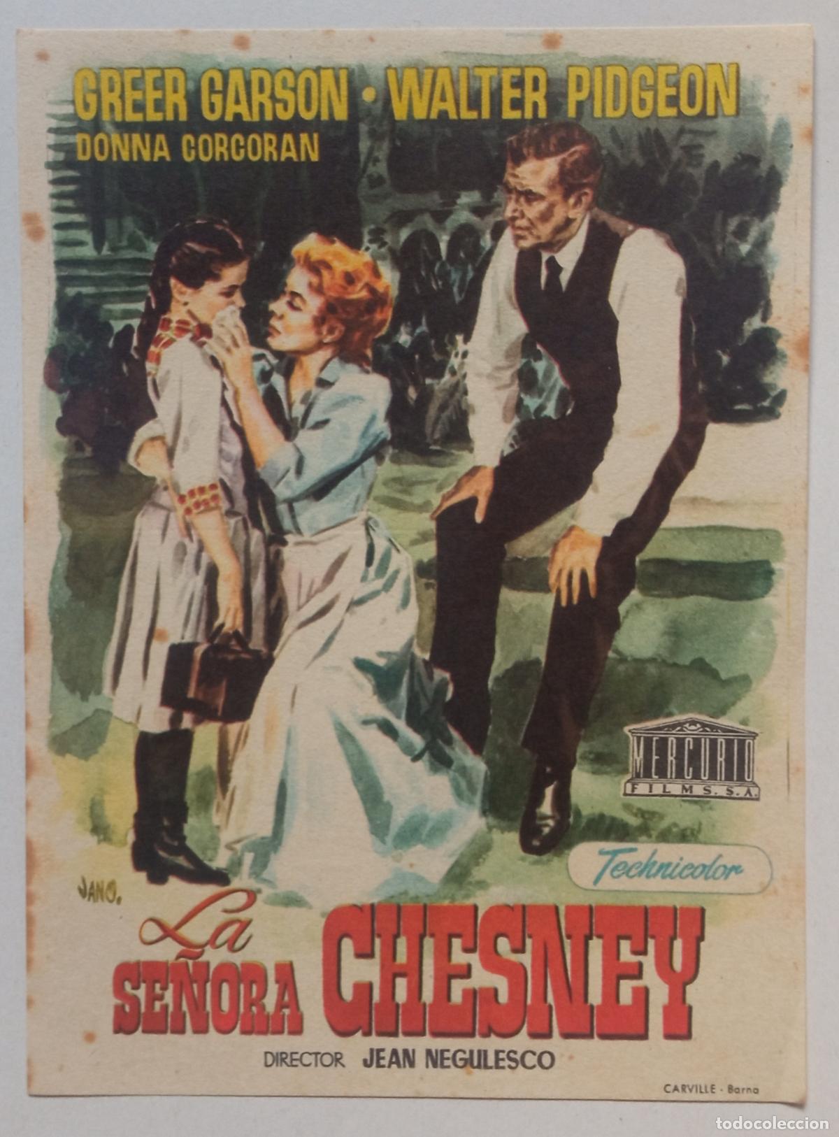 Cine: PROGRAMA DE CINE. GREER GARSON. WALTER PIDGEON. LA SE&Ntilde;ORA CHESNEY. PORTADA DE JANO.