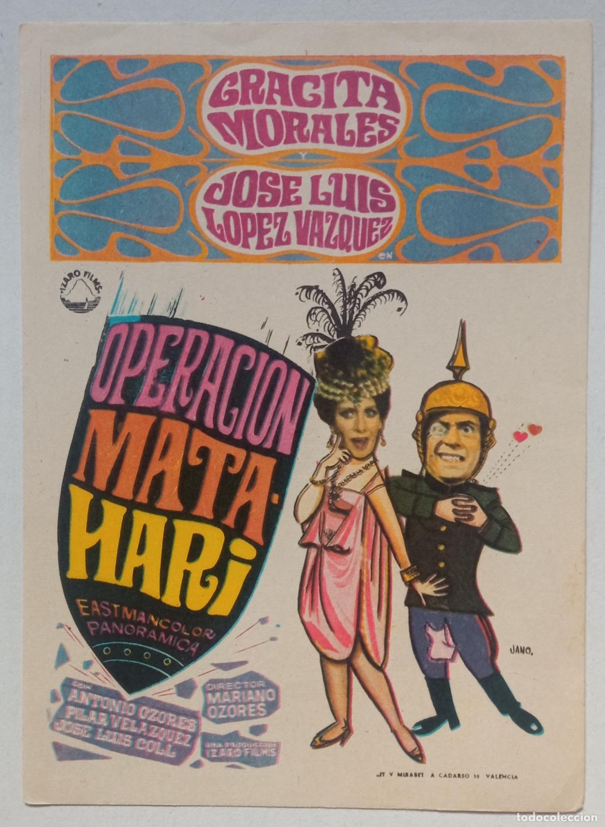 Cine: PROGRAMA DE CINE. GRACITA MORALES. OPERACI&Oacute;N MATA HARI. PORTADA DE JANO.