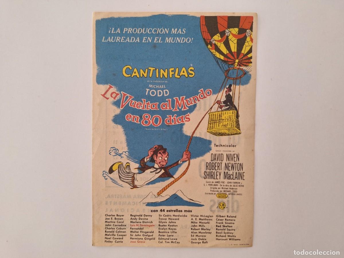 Folhetos de m&atilde;o de filmes antigos de cinema: CINE FOLLETO DE MANO CANTINFLAS LA VUELTA AL MUNDO EN 80 DIAS CON PUBLICIDAD CINE VICH FMD RV 50 BIS