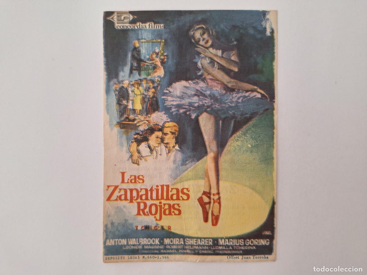 Cine: CINE FOLLETO DE MANO LAS ZAPATILLAS ROJAS CON PUBLICIDAD CINE SALOMON ALCIRA FMD RV 54