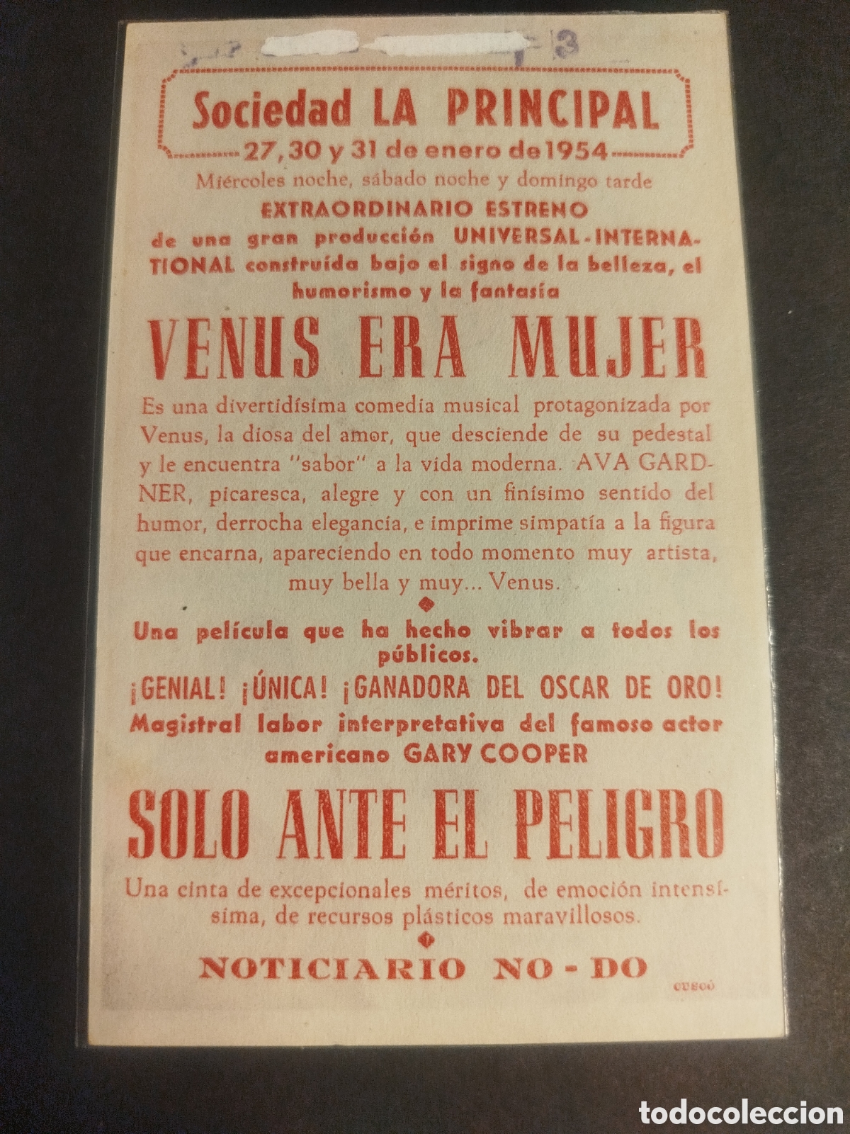 Cine: VENUS ERA MUJER C/PUBLICIDAD - Foto 2