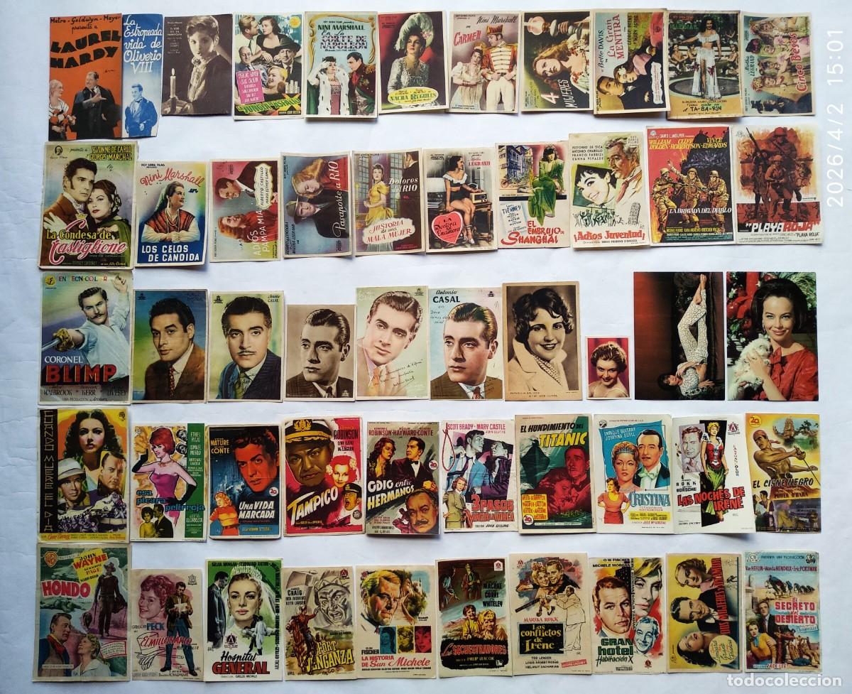 Cine: 50 PROGRAMAS VARIADOS, LOTE N&ordm; 283. ( 7 CON EL DORSO IMPRESO).