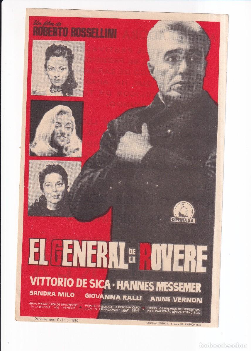 Cine: EL GENERAL DE LA ROVERE : VITTORIO DE SICA