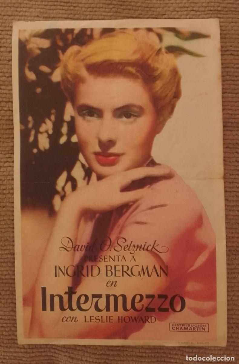 Cine: PROGRAMA DE CINE. INTERMEZZO. CINE MAS&Oacute;. FIESTA DE S.PEDRO PESCADOR. 1945. DE MANO.
