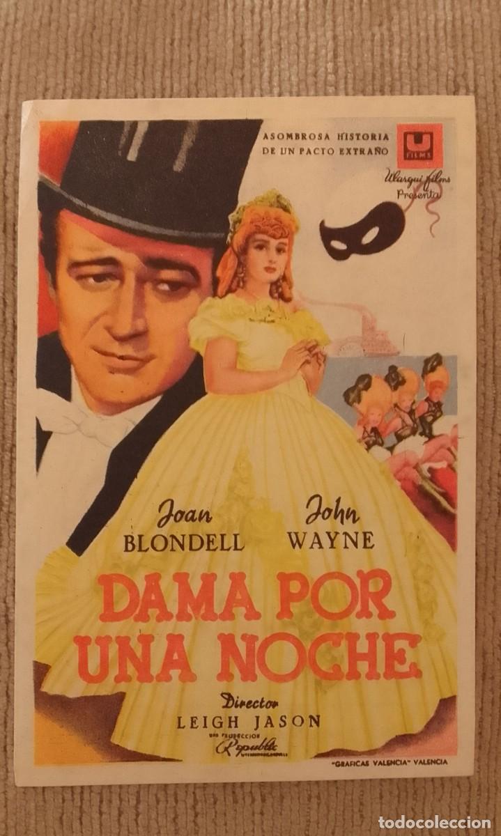 Cine: PROGRAMA DE CINE. DAMA POR UNA NOCHE. JOHN WAYNE. PICAROL. DE MANO.