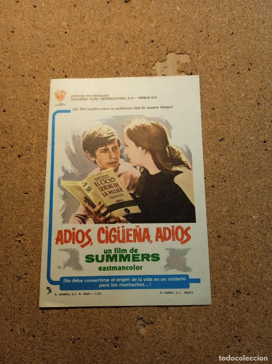  Flyers Publicitaires de films Anciens: FOLLETO DE MANO SIN PUBLCIDAD ADIOS CIGUE&Ntilde;A ADIOS