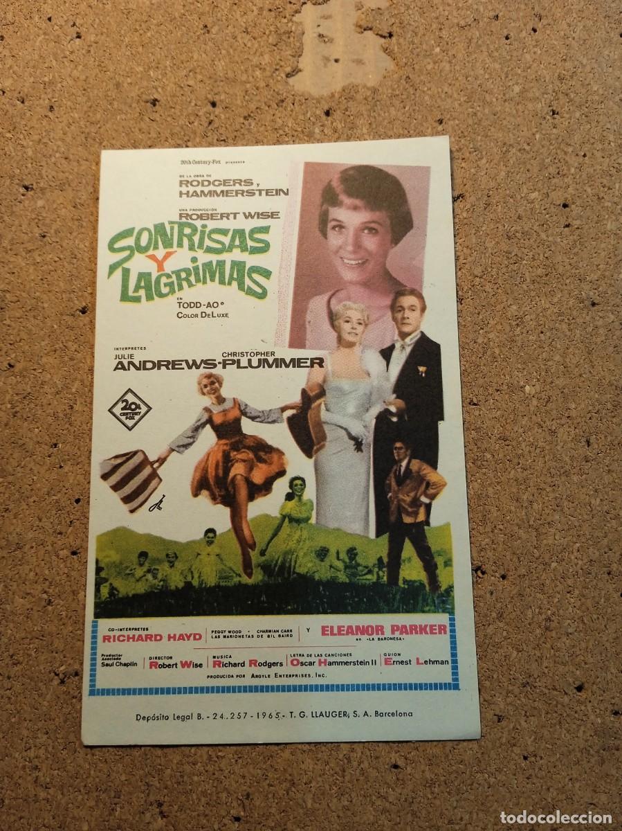  Flyers Publicitaires de films Anciens: FOLLETO DE MANO SIN PUBLCIDAD SONRISAS Y LAGRIMAS