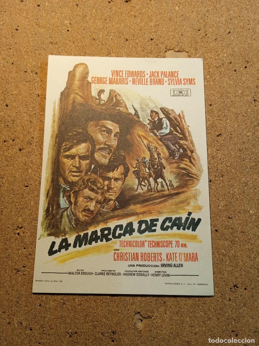 Folhetos de m&atilde;o de filmes antigos de cinema: FOLLETO DE MANO SIN PUBLCIDAD LA MARCA DE CAIN