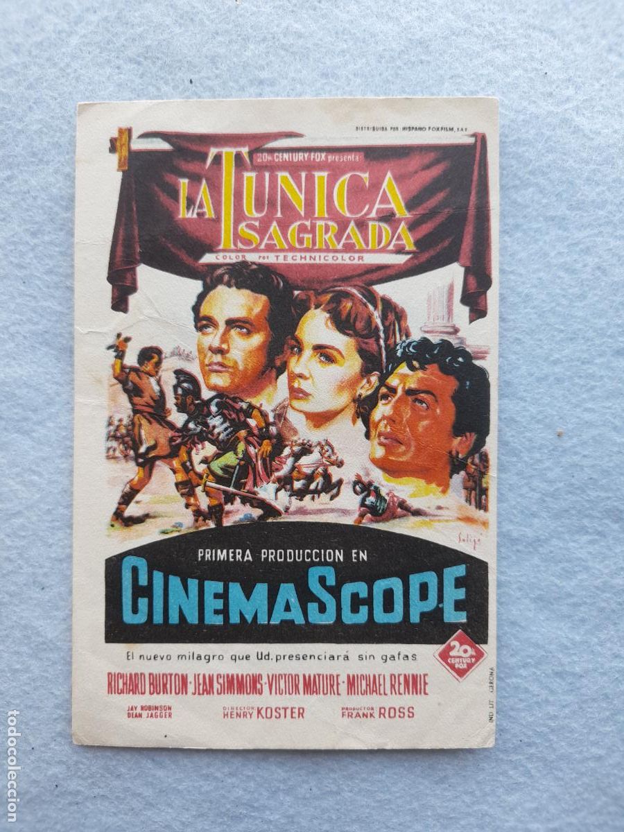 Kino: La T&uacute;nica Sagrada. Richard Burton. Jean Simmons. Victor Mature.