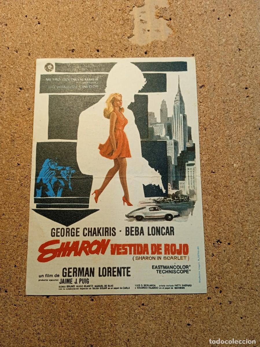  Foglietti di film di film antichi di cinema: FOLLETO DE MANO SIN PUBLCIDAD SHARON VESTIDA DE ROJO