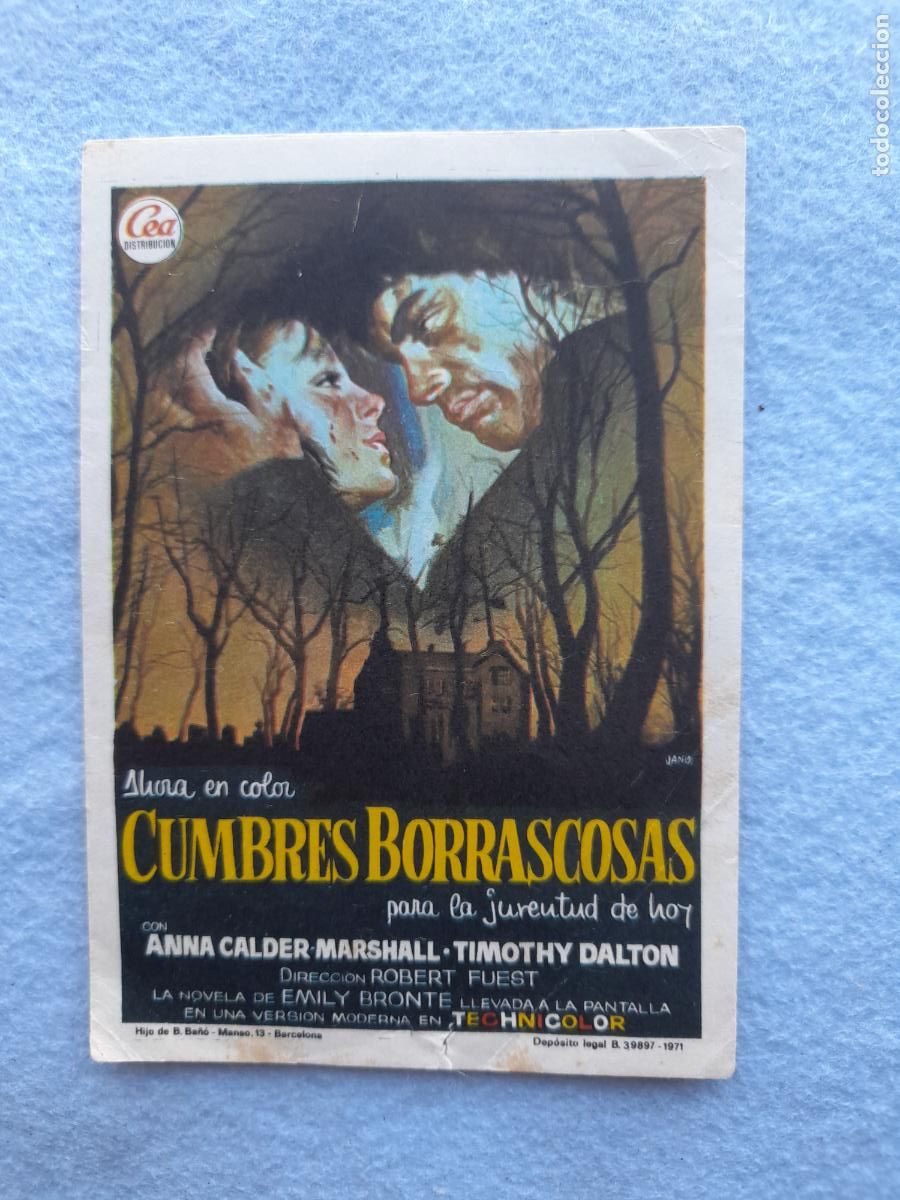 Kino: Cumbres Borrascosas. Anna Calder-Marsharll, Timothy Dalton. A&ntilde;o 1971.
