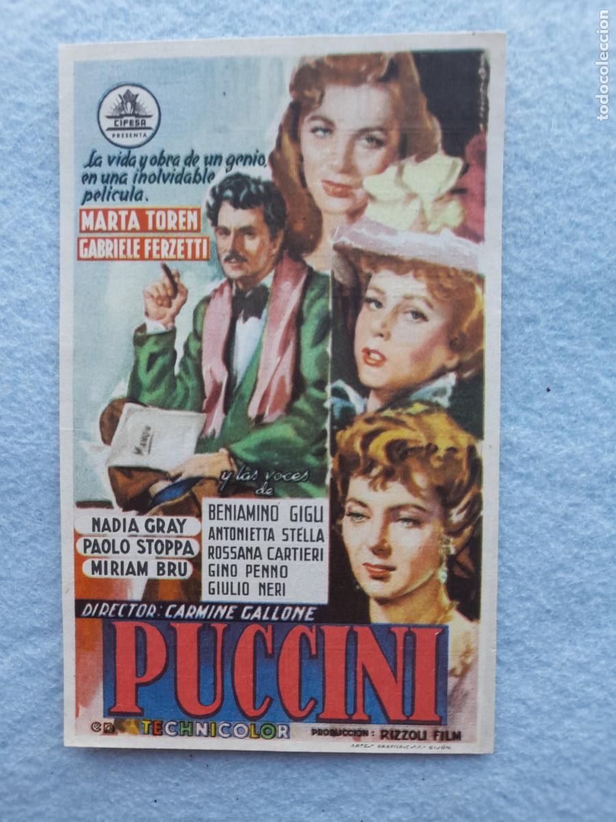 Kino: Puccini. Marta Toren. Gabrielle Ferzetti. Nadia Gray. A&ntilde;o 1957.
