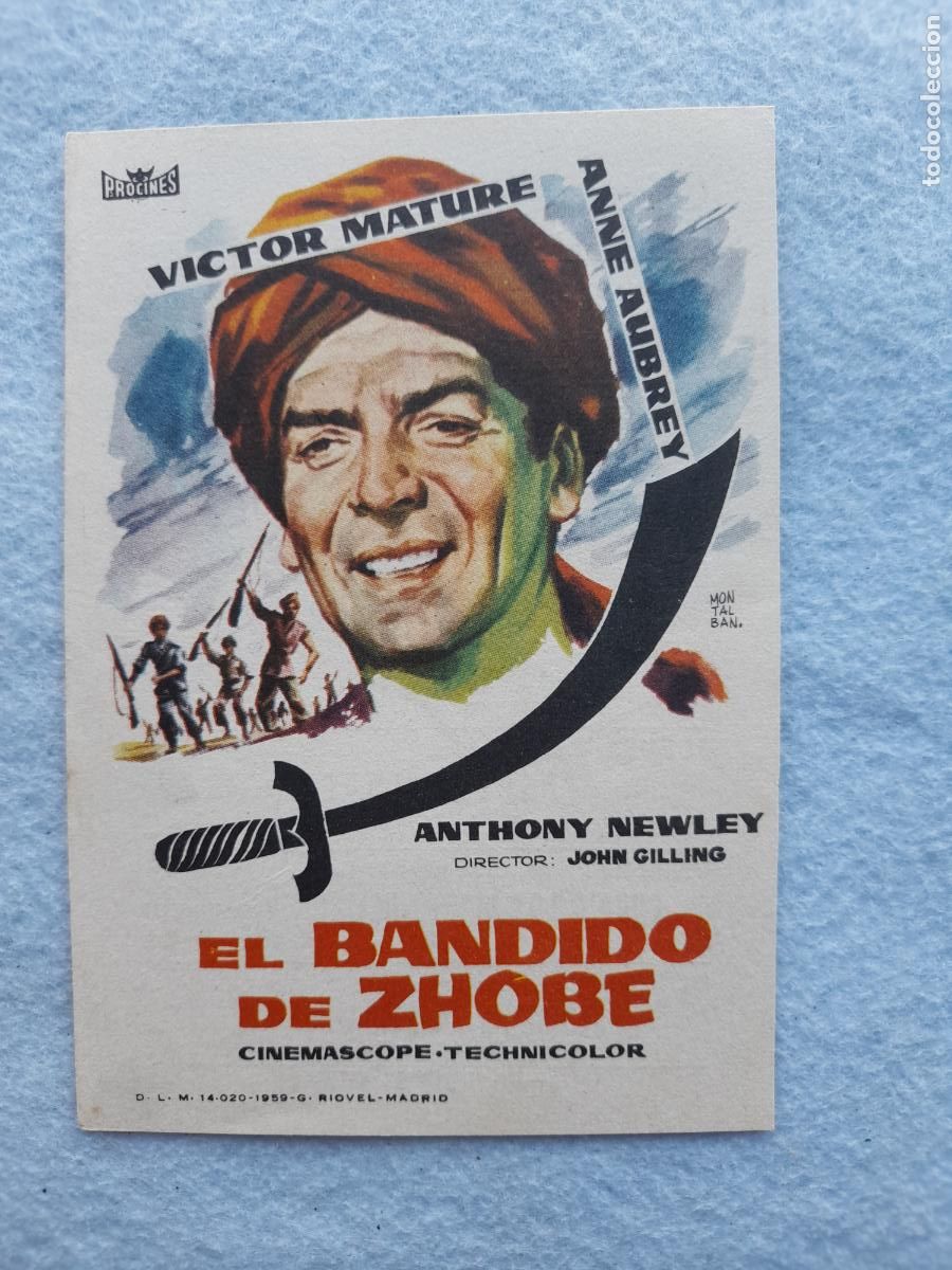 Cinema: El Bandido de Zhobe. Victor Mature. Anne Aubrey. Anthony Newley A&ntilde;o 1960.