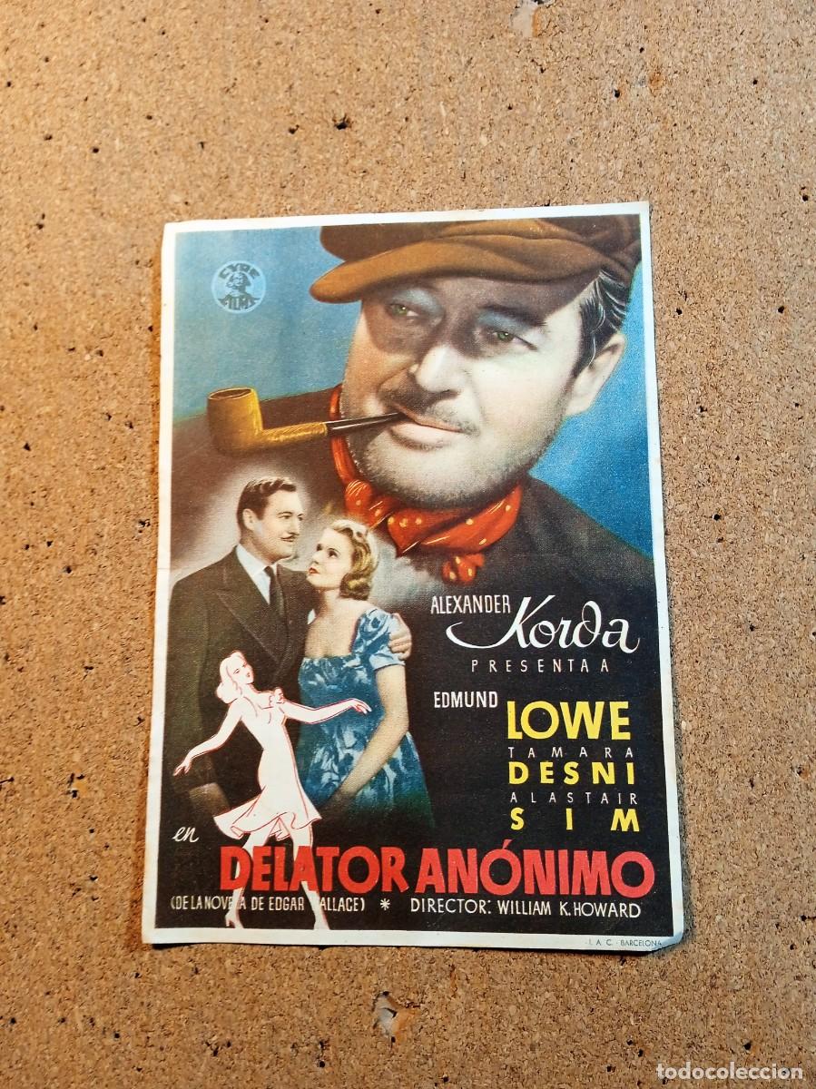Kino: FOLLETO DE MANO CON PUBLICIDAD DELATOR ANONIMO