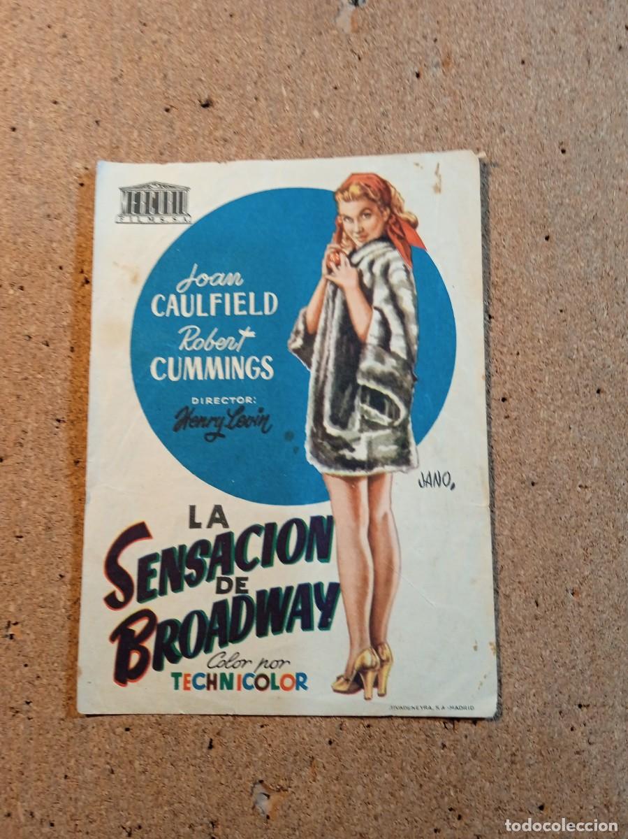 Kino: FOLLETO DE MANO CON PUBLICIDAD LA SENSACION DE BROADWAY