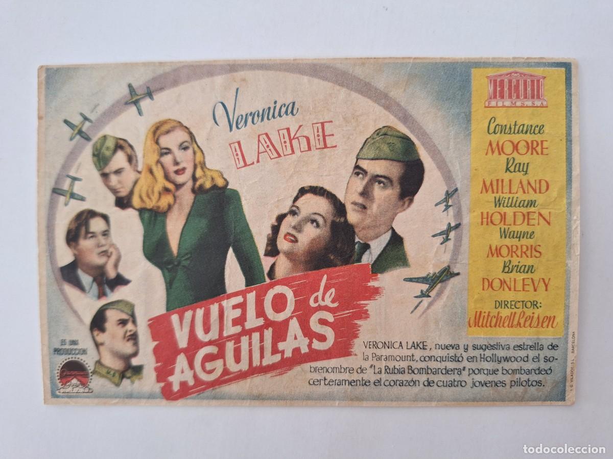 Cine: CINE FOLLETO DE MANO VUELO DE AGUILAS CON PUBLICIDAD TEATRO ESLAVA ALGEMESI FMD RV 55 BIS