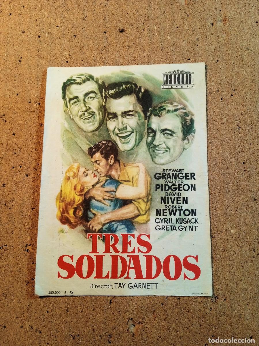 Kino: FOLLETO DE MANO CON PUBLICIDAD TRES SOLDADOS