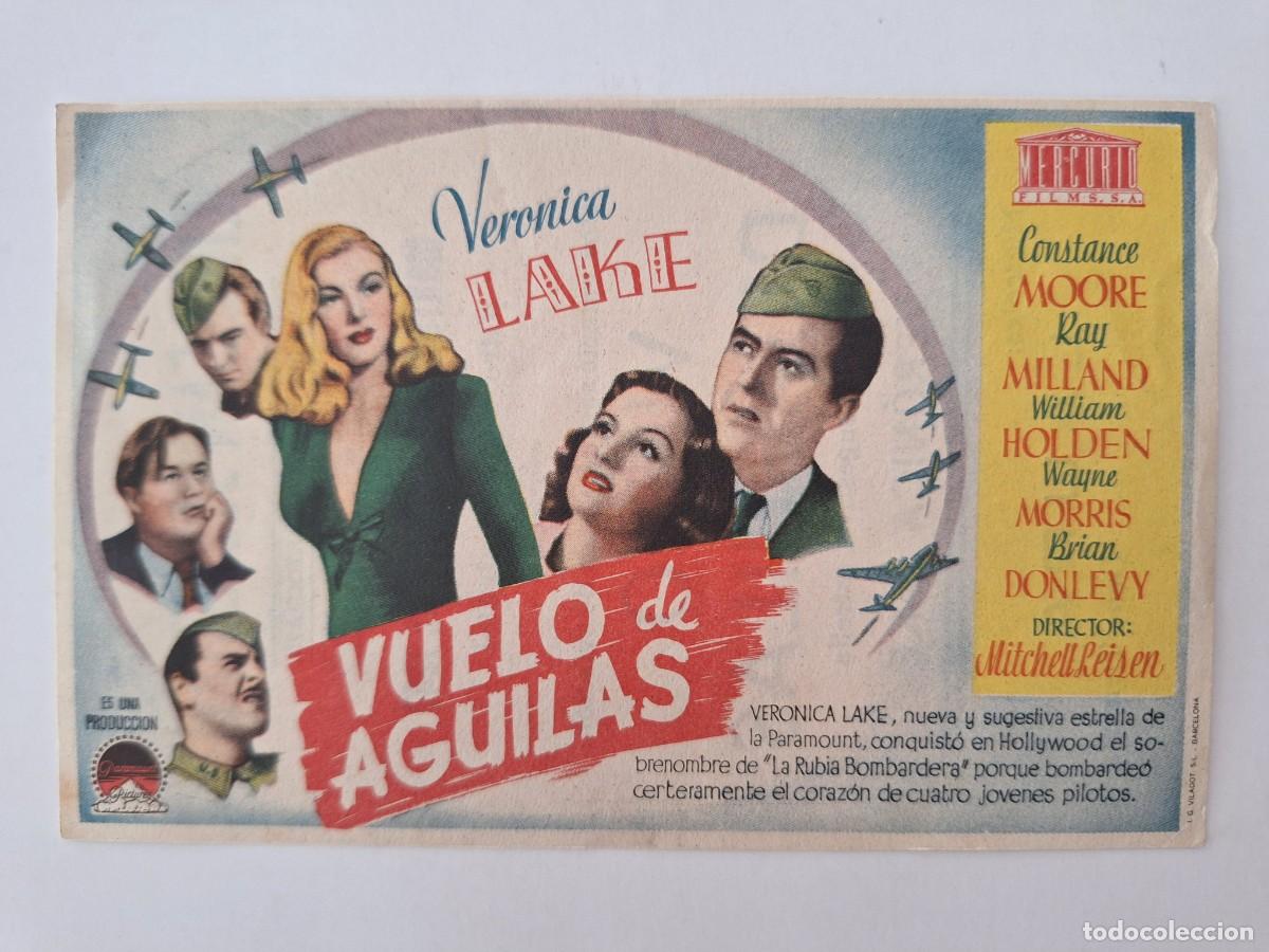 Cine: CINE FOLLETO DE MANO VUELO DE AGUILAS CON PUBLICIDAD CINE SAN SEBASTIAN FMD RV 55 BIS