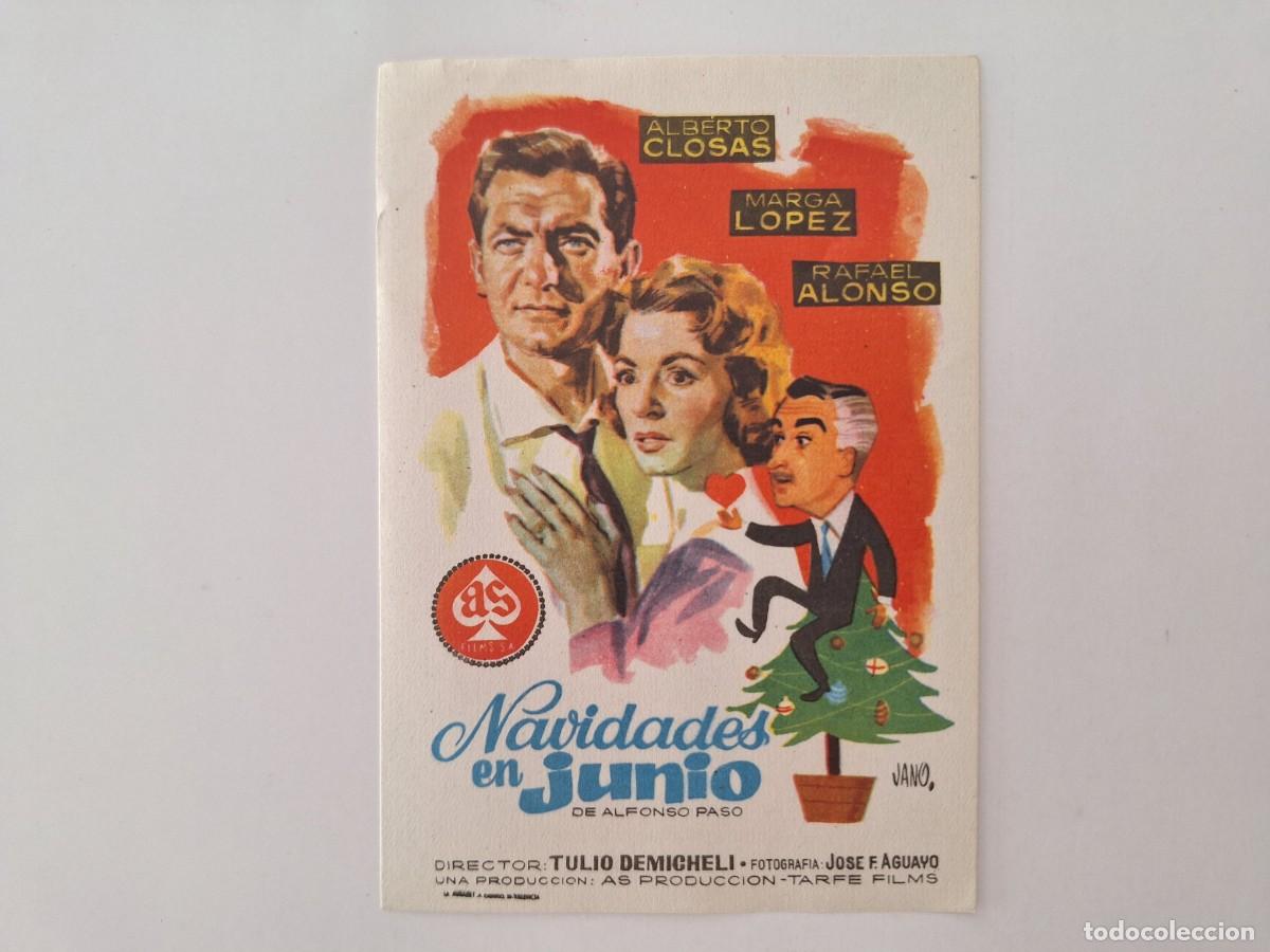 Cine: CINE FOLLETO DE MANO NAVIDADES EN JUNIO SIN PUBLICIDAD ALBERTO CLOSAS FMD RV 56