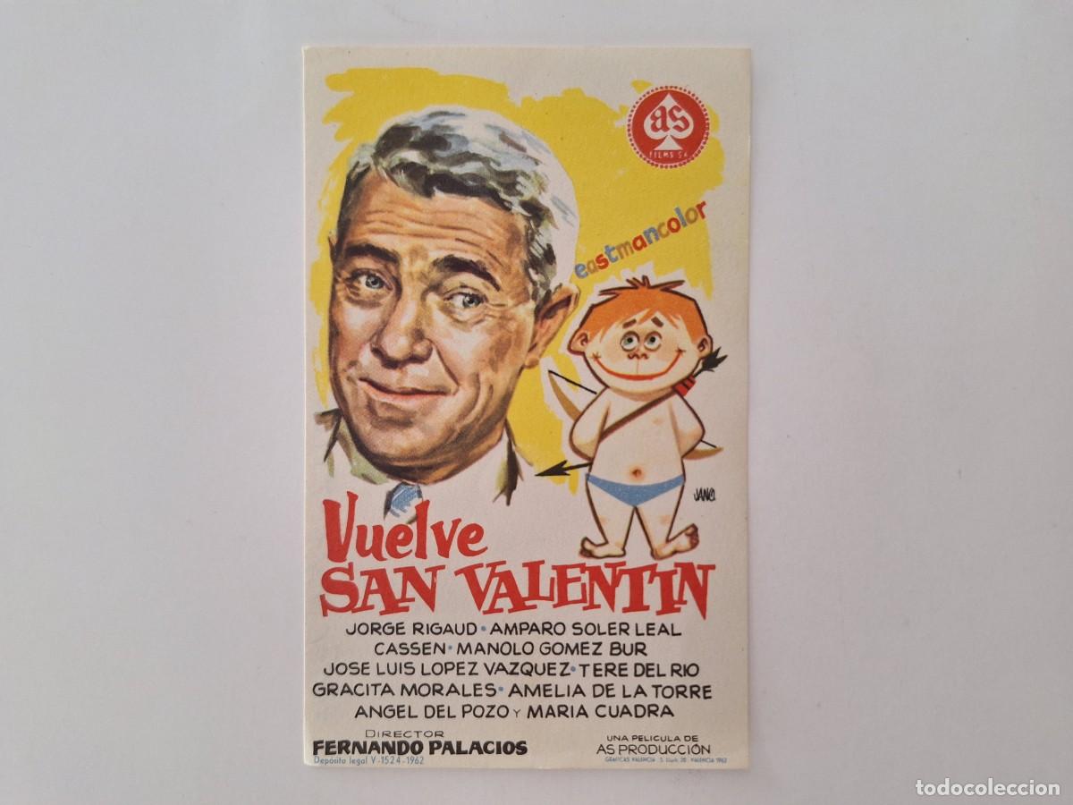 Cine: CINE FOLLETO DE MANO VUELVE SAN VALENTIN SIN PUBLICIDAD CASSEN FMD RV 57