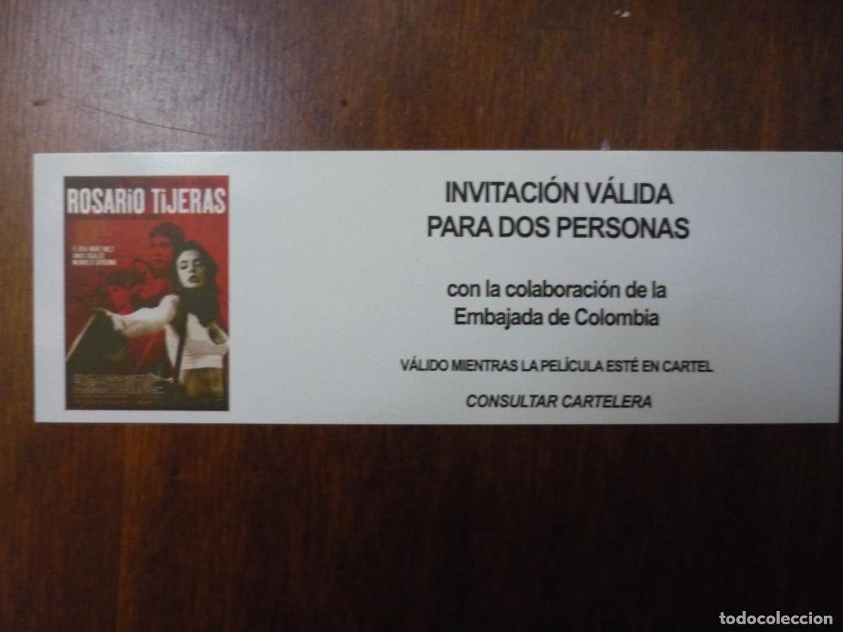 Cine: rosario tijeras - folleto mano original invitacion preestreno - flora martinez cine colombiano
