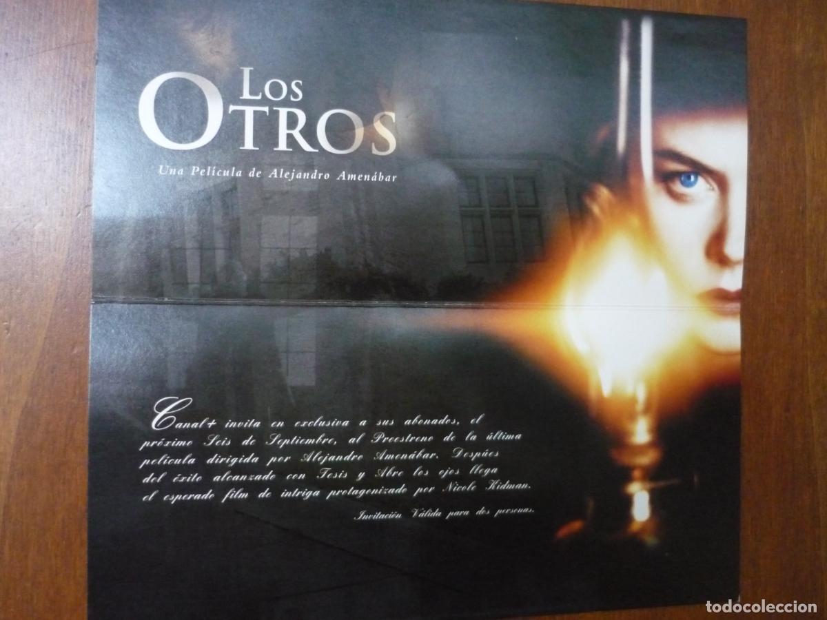 Cine: los otros - folleto mano original invitacion preestreno - alejandro amenabar nicole kidman