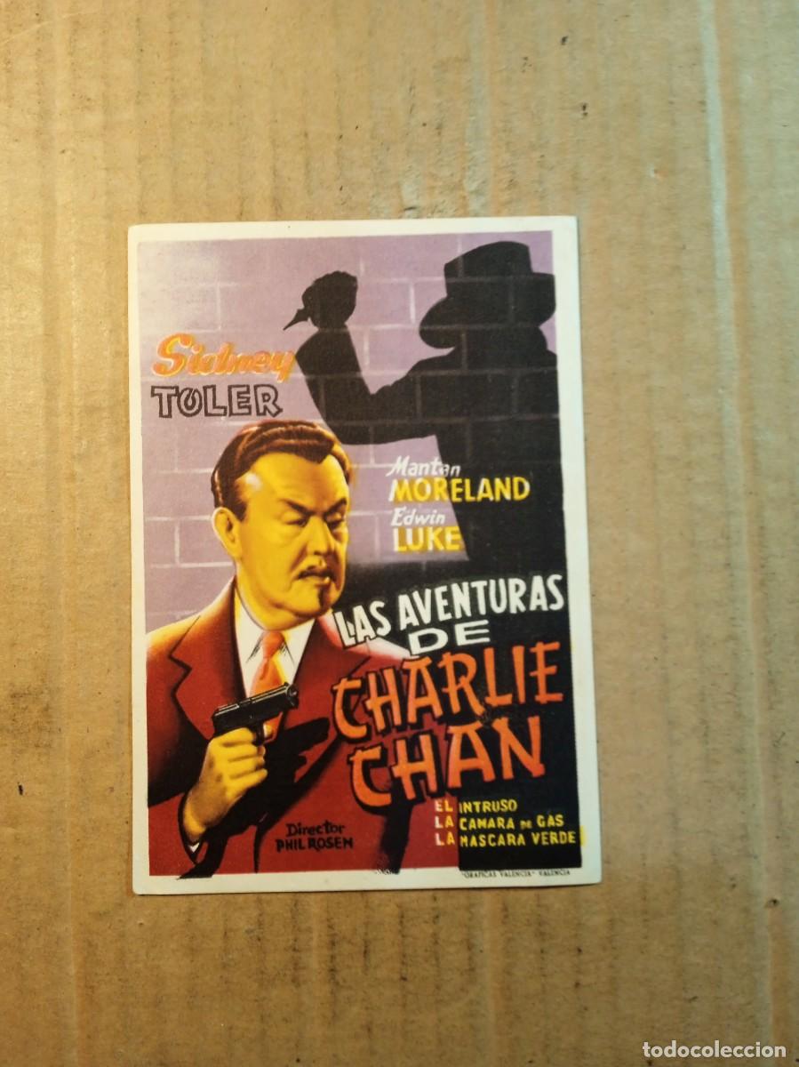 Folhetos de m&atilde;o de filmes antigos de cinema: FOLLETO DE MANO CON PUBLICIDAD LAS AVENTURAS DE CHARLIE CHAN